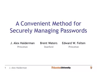 A Convenient Method for Securely Managing Passwords