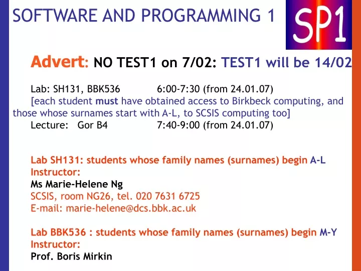 software and programming 1