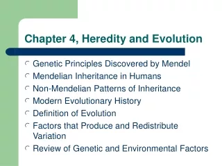 Chapter 4, Heredity and Evolution