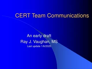 CERT Team Communications