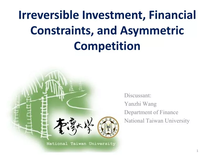 irreversible investment financial constraints and asymmetric competition