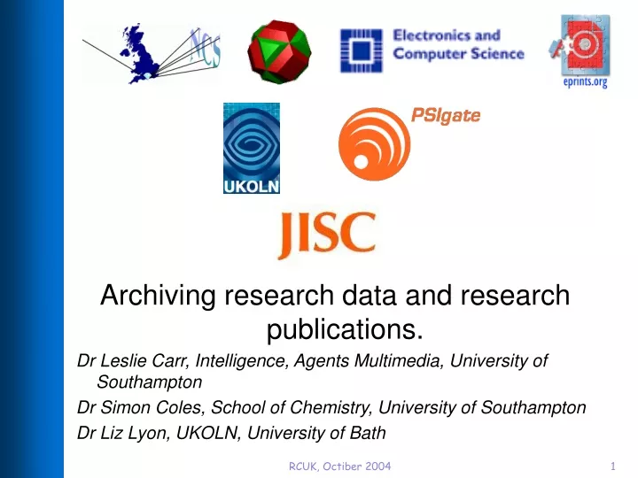 archiving research data and research publications