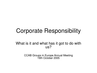 Corporate Responsibility