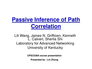 Passive Inference of Path Correlation