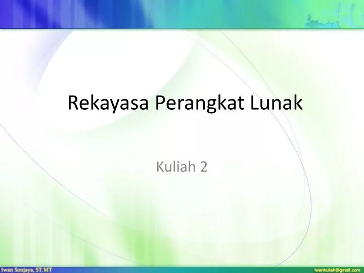 rekayasa perangkat lunak