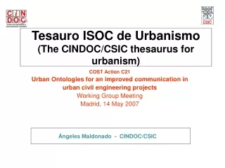 Tesauro ISOC de Urbanismo (The CINDOC/CSIC thesaurus for urbanism)