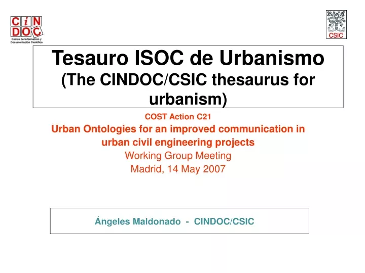 tesauro isoc de urbanismo the cindoc csic thesaurus for urbanism