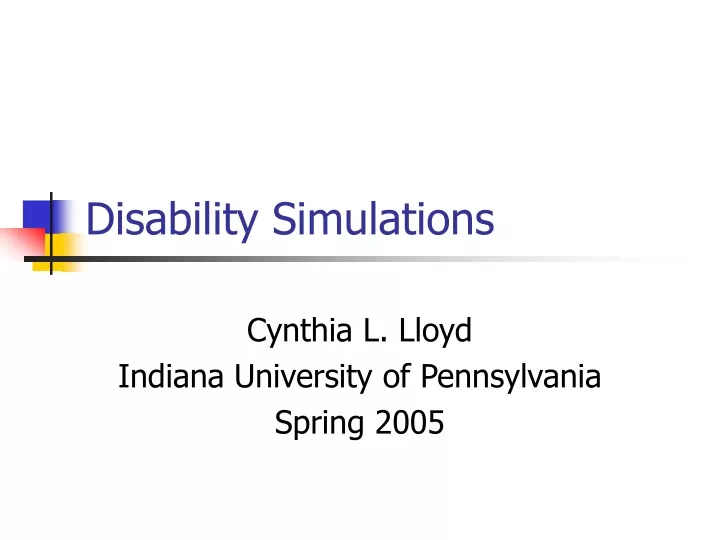 disability simulations