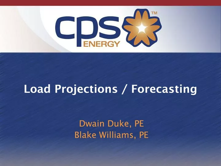 load projections forecasting