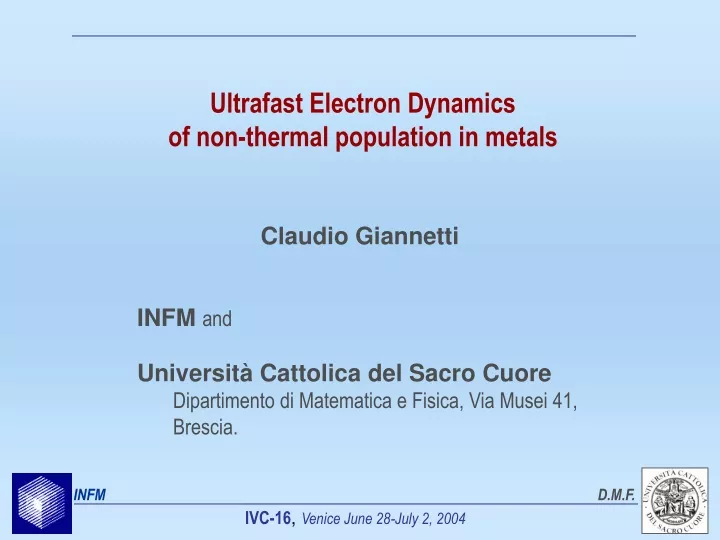 ultrafast electron dynamics of non thermal