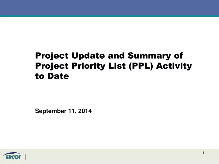 project update and summary of project priority