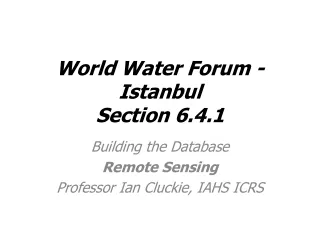 World Water Forum - Istanbul Section 6.4.1