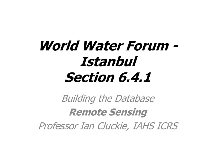 world water forum istanbul section 6 4 1