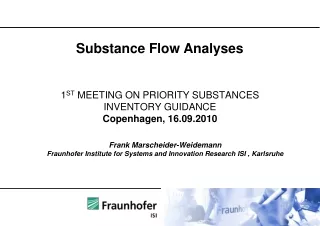 1 ST  MEETING ON PRIORITY SUBSTANCES  INVENTORY GUIDANCE Copenhagen, 16.09.2010