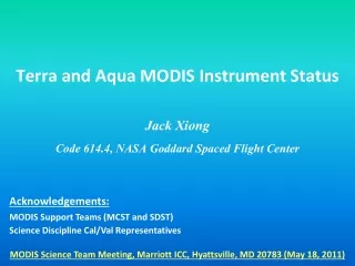 Terra and Aqua MODIS Instrument Status