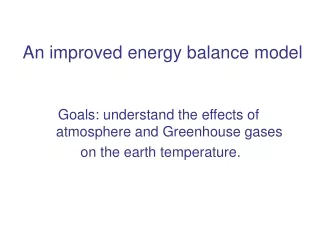 An improved energy balance model