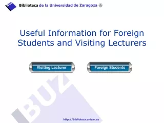 Useful Information for Foreign Students and Visiting Lecturers