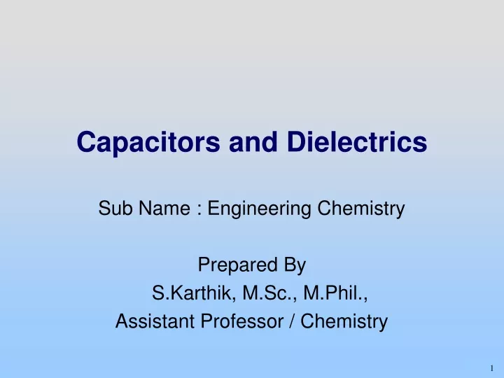 capacitors and dielectrics