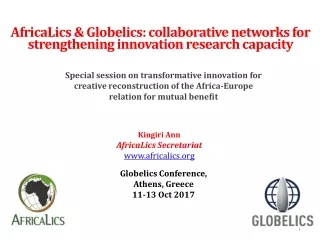 AfricaLics  &amp;  Globelics : collaborative networks for strengthening innovation research capacity