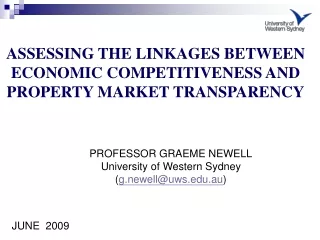 ASSESSING THE LINKAGES BETWEEN ECONOMIC COMPETITIVENESS AND PROPERTY MARKET TRANSPARENCY