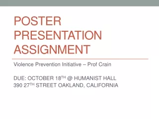 Poster presentation assignment