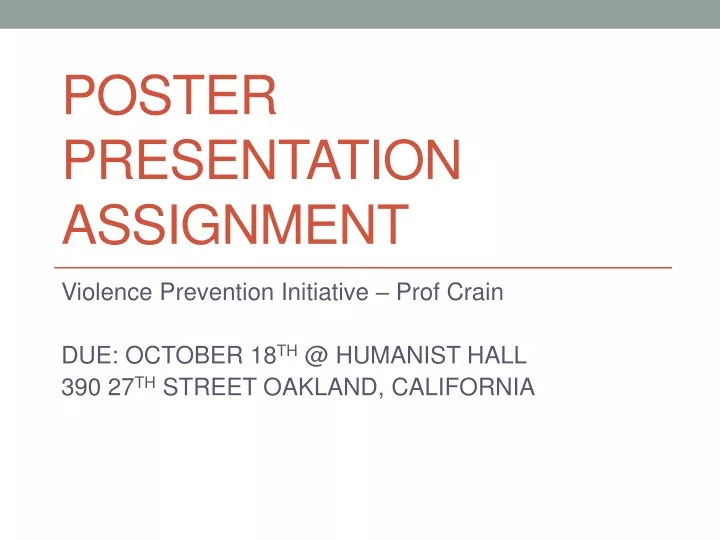 poster presentation assignment