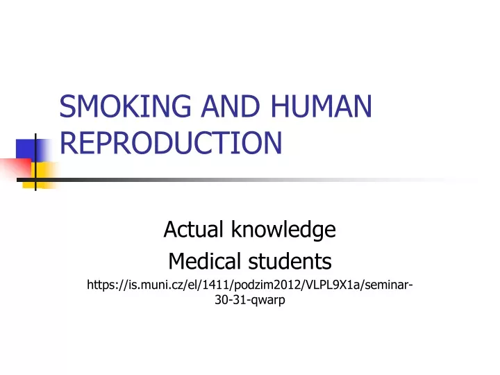 smoking and human reproduction