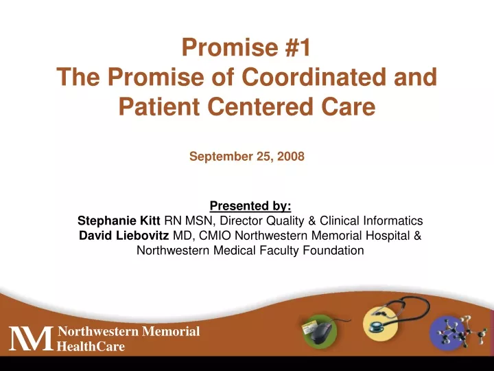 promise 1 the promise of coordinated and patient centered care