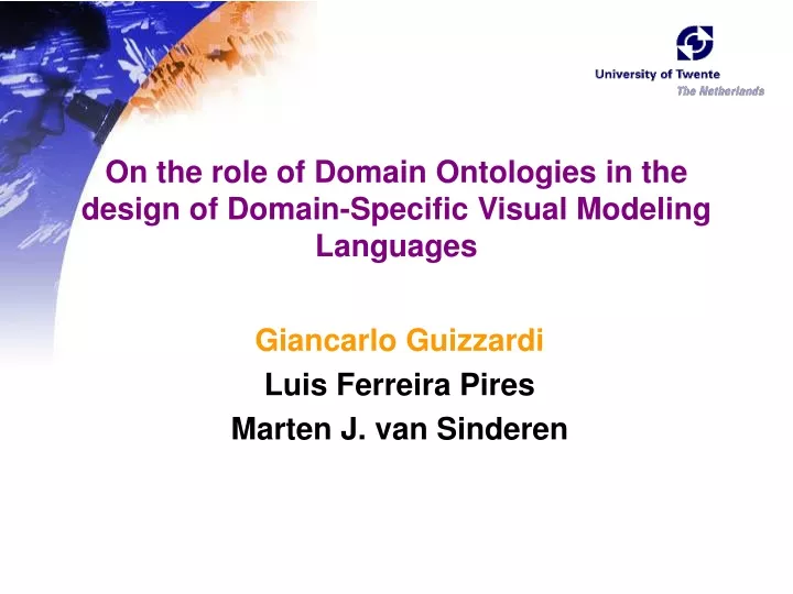 on the role of domain ontologies in the design of domain specific visual modeling languages