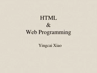HTML  &amp; Web Programming