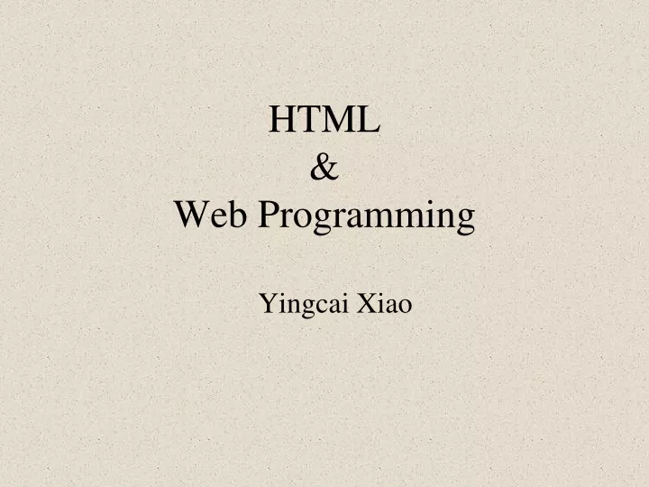html web programming
