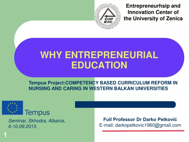 why entrepreneurial education