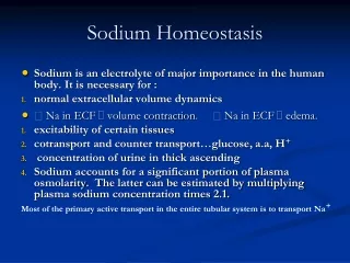 Sodium Homeostasis