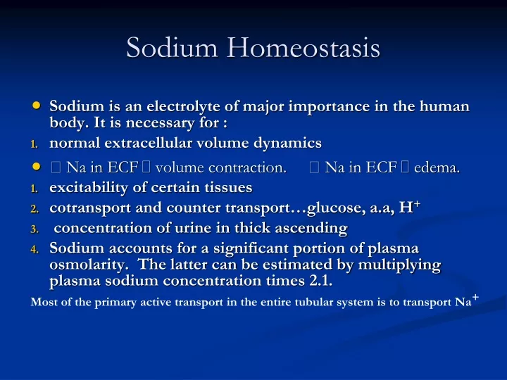 sodium homeostasis