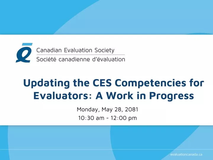 updating the ces competencies for evaluators a work in progress