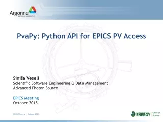 PvaPy: Python API for EPICS PV Access