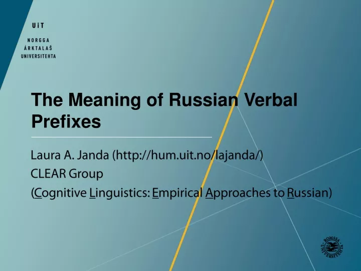 the meaning of russian verbal prefixes