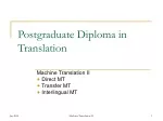 Postgraduate Diploma in Translation