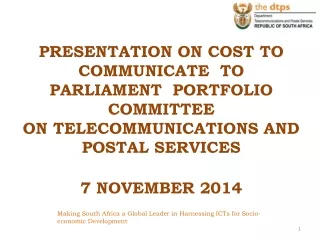 Making South Africa a Global Leader in Harnessing ICTs for Socio-economic Development