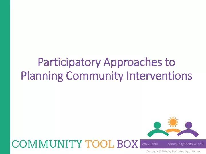 participatory approaches to planning community interventions
