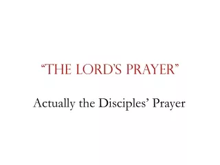 “The Lord’s Prayer”