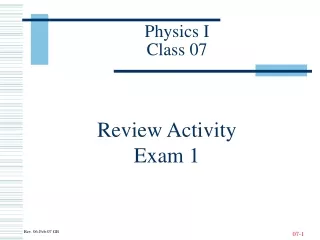 Physics I Class 07