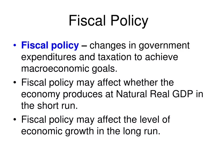 fiscal policy