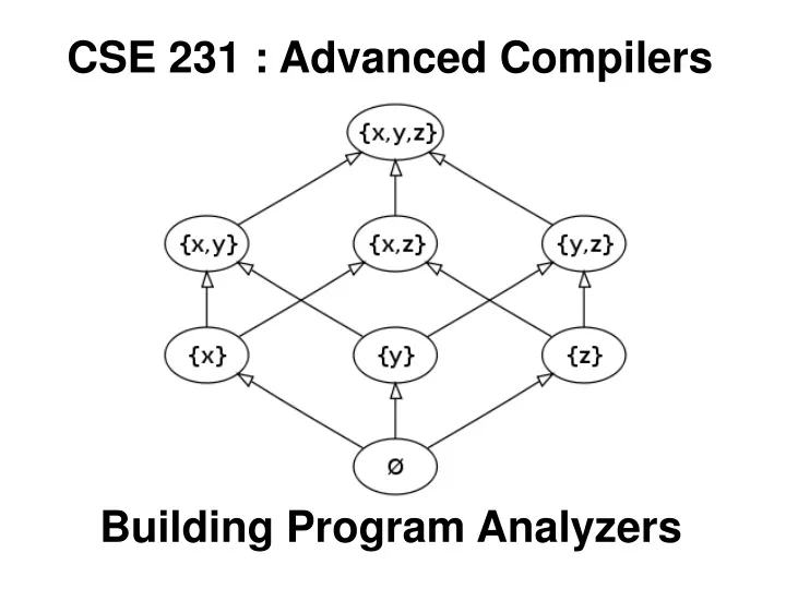 cse 231 advanced compilers