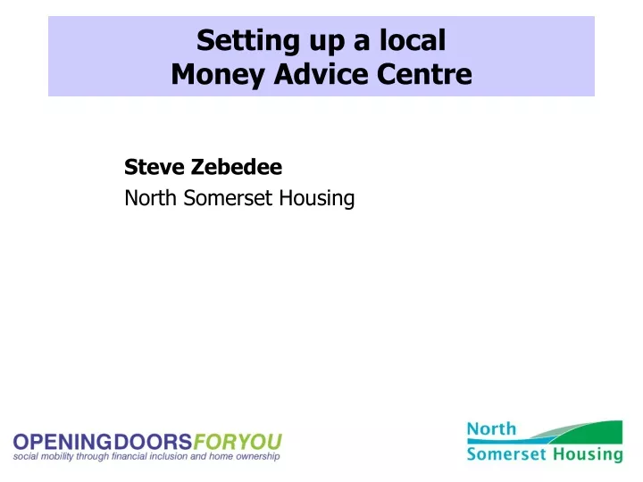 setting up a local money advice centre