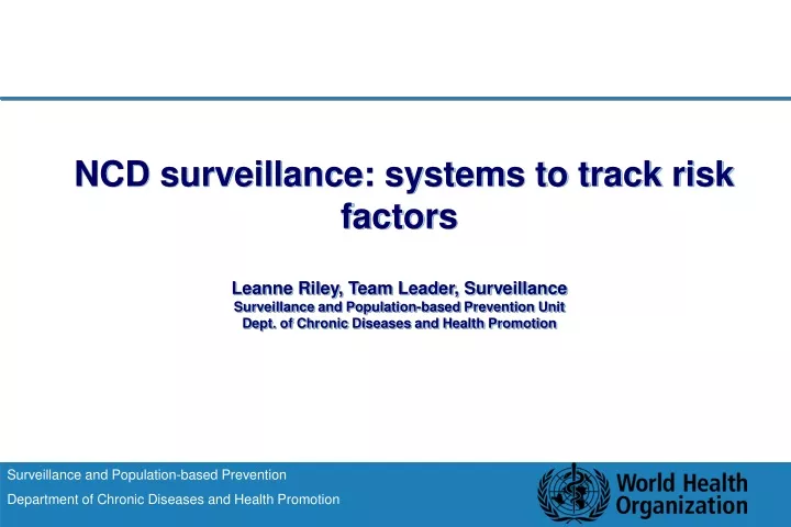 ncd surveillance systems to track risk factors