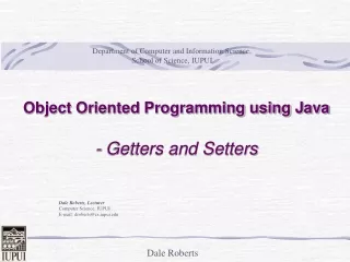 Object Oriented Programming using Java - Getters and Setters