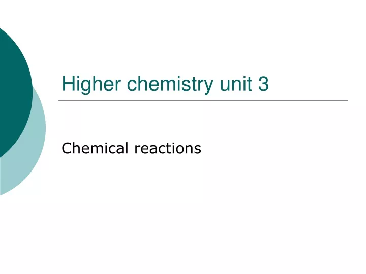higher chemistry unit 3