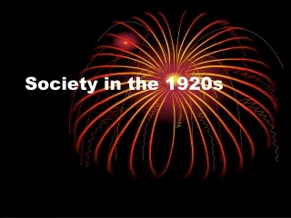Society in the 1920s