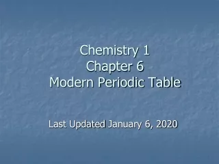 Chemistry 1 Chapter 6 Modern Periodic Table
